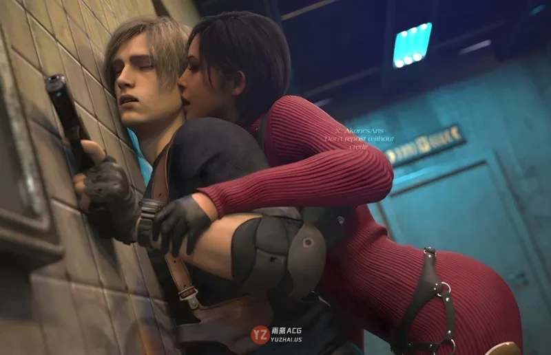 《生化危机》新同人图 艾达王将里昂按墙上显暧昧